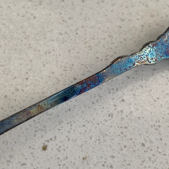 Souvenir Spoon With Botanical Leaves Cutout Design Possibly Marked B.W. Co. - Picture 5 of 5